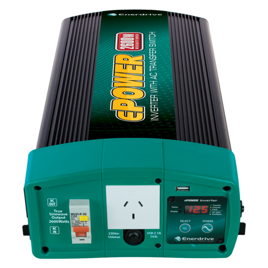 Enerdrive ePOWER 2600W Inverter with AC Transfer & Safety Switch